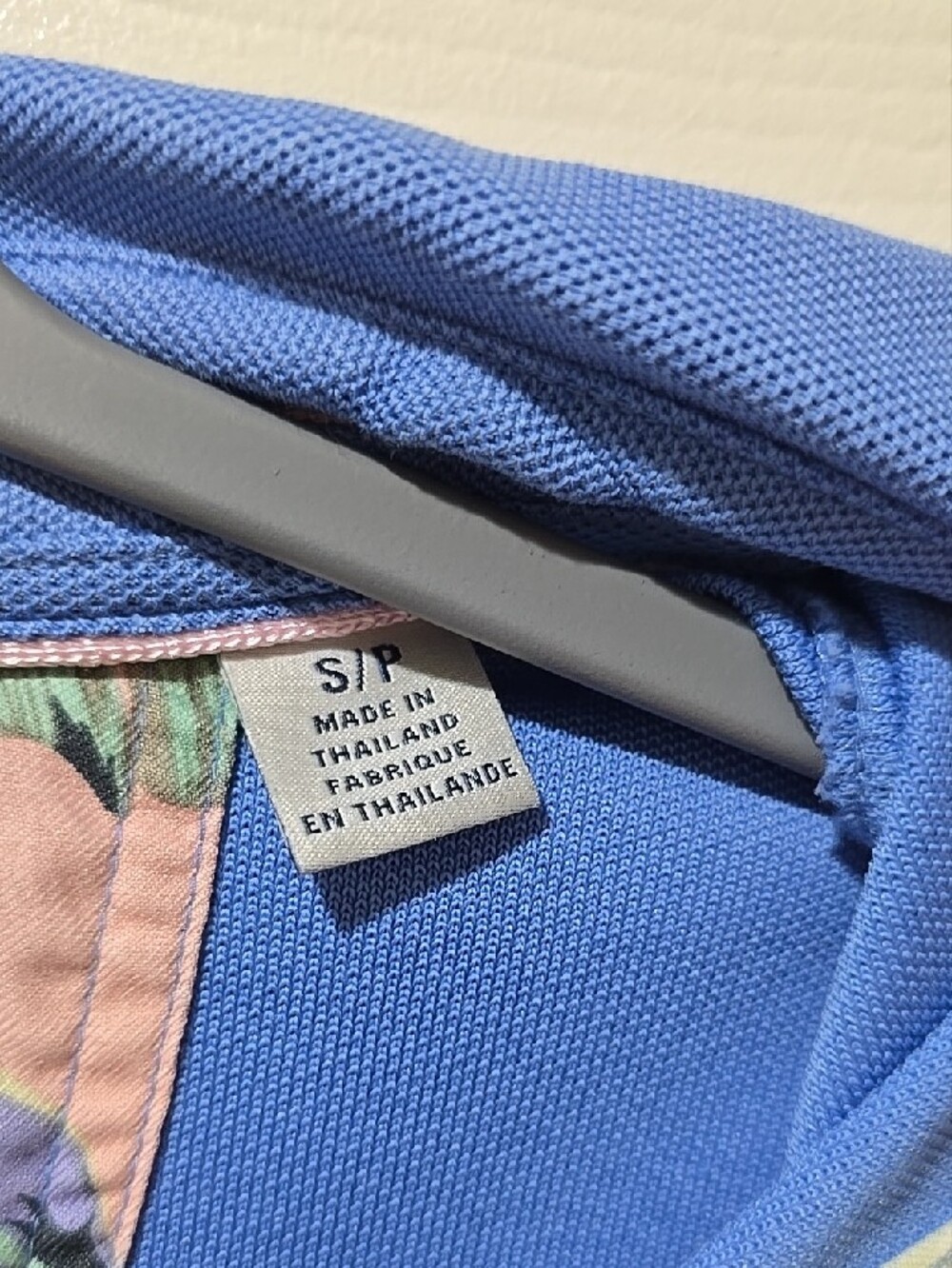 Tommy Bahama Men's Periwinkle Polo with Floral Placket - Picture 7 of 7